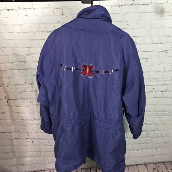 Nordica Vintage Ski Jacket  Plum /Raspberry embroidery & high end detail EUC 16 - Picture 5 of 10